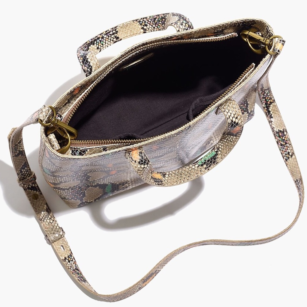 Madewell NWT❗️The Zip-Top Small Transport Crossbody: Snake Embossed - Picture 9 of 10